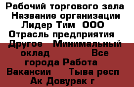 Рабочий торгового зала › Название организации ­ Лидер Тим, ООО › Отрасль предприятия ­ Другое › Минимальный оклад ­ 16 700 - Все города Работа » Вакансии   . Тыва респ.,Ак-Довурак г.